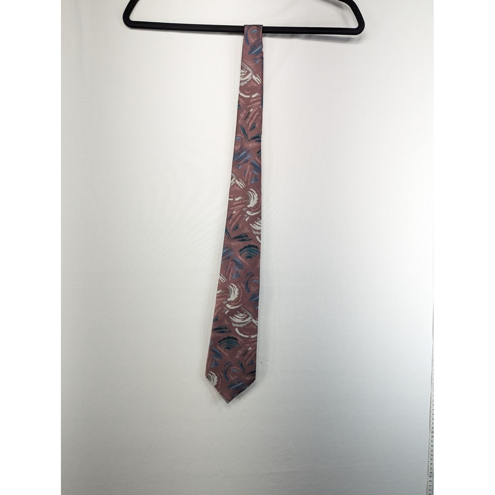 Windridge Mens Necktie Dusty Rose Abstract Brushstroke Jacquard Classic Tie 56"